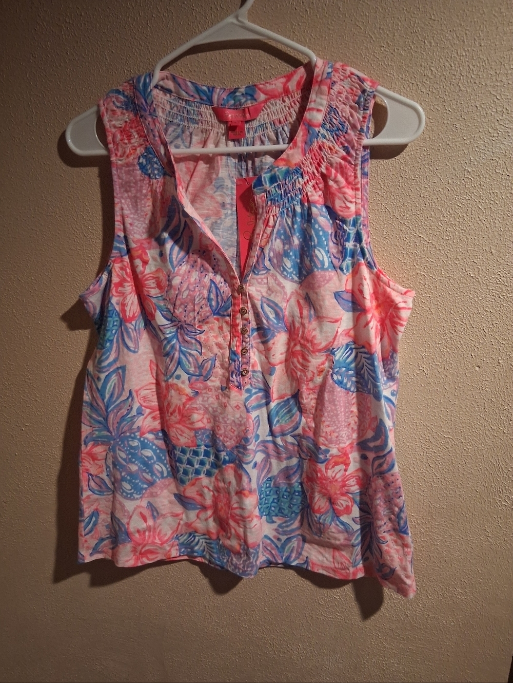 Lilly Pulitzer NWT Essie Top Pink Isle Snappy Turtle L